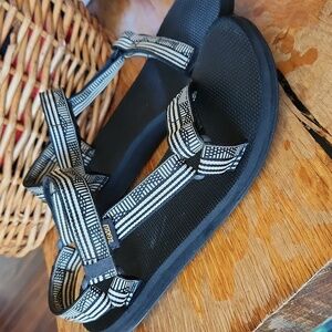 Teva Original Universal‎ Sandal Black White sz 10